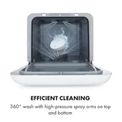 Klarstein Aquatica Mini-Tischgeschirrspüler, A, 125 KWh/Jahr, 2 Maßgedecke, Freistehend, Installationsfrei, 360° Wäsche, 3 Programme, Touch Control, Wasserverbrauch: 5 Liter, Weiß -Kaufland Verkäufe eb53762f12f6825a9a9aebd83940f2d0