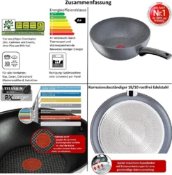 Tefal G13411 Cook Healthy Pfannenset Induktion 6 Tlg, Hohe Wokpfanne Mit Deckel 28cm, Pfanne 30 Cm + 24cm, Alle Herdarten, Spülmaschinenfest, Antihaft-beschichtet, Wok & Bratpfanne Set -Kaufland Verkäufe ebf245edb4f0962a06a8a9b04bf4a4e0 1