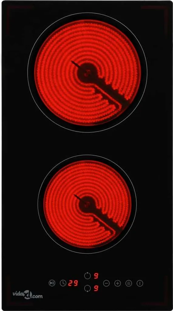 VidaXL Glaskeramik-Kochfeld Mit 2 Platten Touch Control 3000 W 4 VidaXL Glaskeramik-Kochfeld Mit 2 Platten Touch Control 3000 W – Bild 2