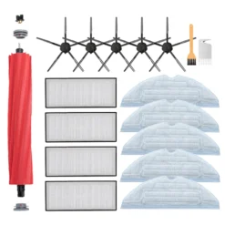 17er Set ZubehöR Für Roborock S7 S7 + S7 Plus S7 Max T7S T7S Plus Saugroboter Filter Mop (Schwarz)