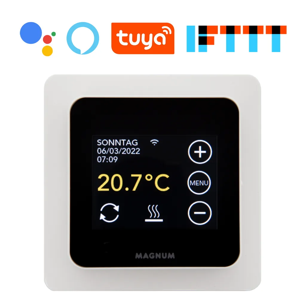 Magnum MRC WiFi Smart Thermostat/ Raumregler Mit Bodenfühler Für Fußbodenheizung, Elektro-Heizung, Konvektor, Tuya Smart App 5 Magnum MRC WiFi Smart Thermostat/ Raumregler Mit Bodenfühler Für Fußbodenheizung, Elektro-Heizung, Konvektor, Tuya Smart App – Bild 3