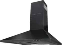 Exquisit KH 60-8 Sw Kamin-Dunstabzugshaube | Halogenbeleuchtung | Schwarz