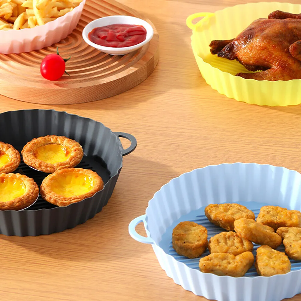 Heißluftfritteuse Matte Silikon Topf Ofen Backblech Gebratene Pizzamatte Ersatz Gril (Rosa) 6 Heißluftfritteuse Matte Silikon Topf Ofen Backblech Gebratene Pizzamatte Ersatz Gril (Rosa) – Bild 4