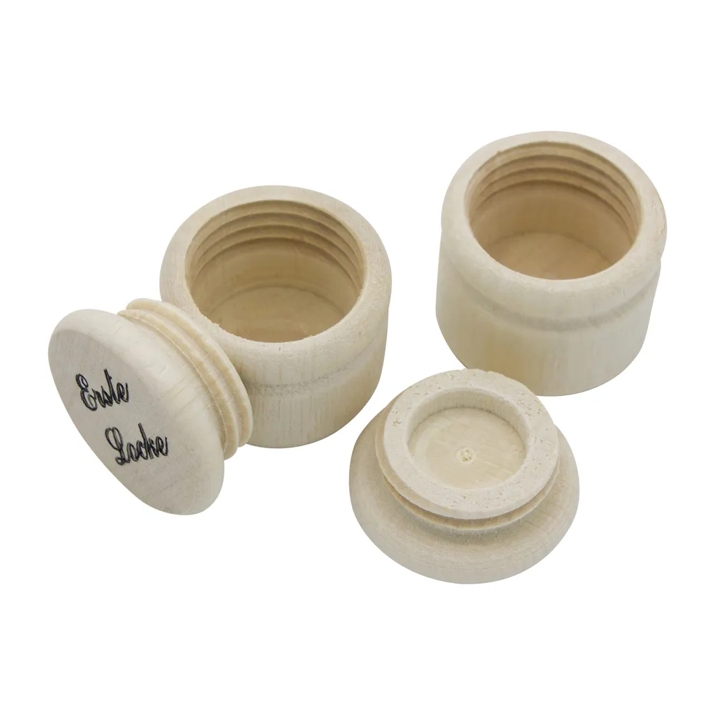 Milchzähne Und Erste Locke Aus Holz Dosen Set Ø 3,5 Cm (klein) 4 Milchzähne Und Erste Locke Aus Holz Dosen Set Ø 3,5 Cm (klein) – Bild 2
