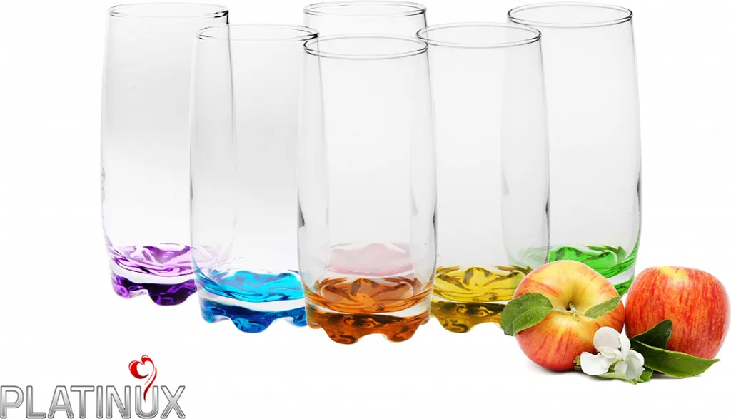 Trinkgläser Aus Glas 350ml (max.390ml) Set 6 Teilig Bunter Boden Wassergläser Saftgläser 6 Trinkgläser Aus Glas 350ml (max.390ml) Set 6 Teilig Bunter Boden Wassergläser Saftgläser – Bild 4