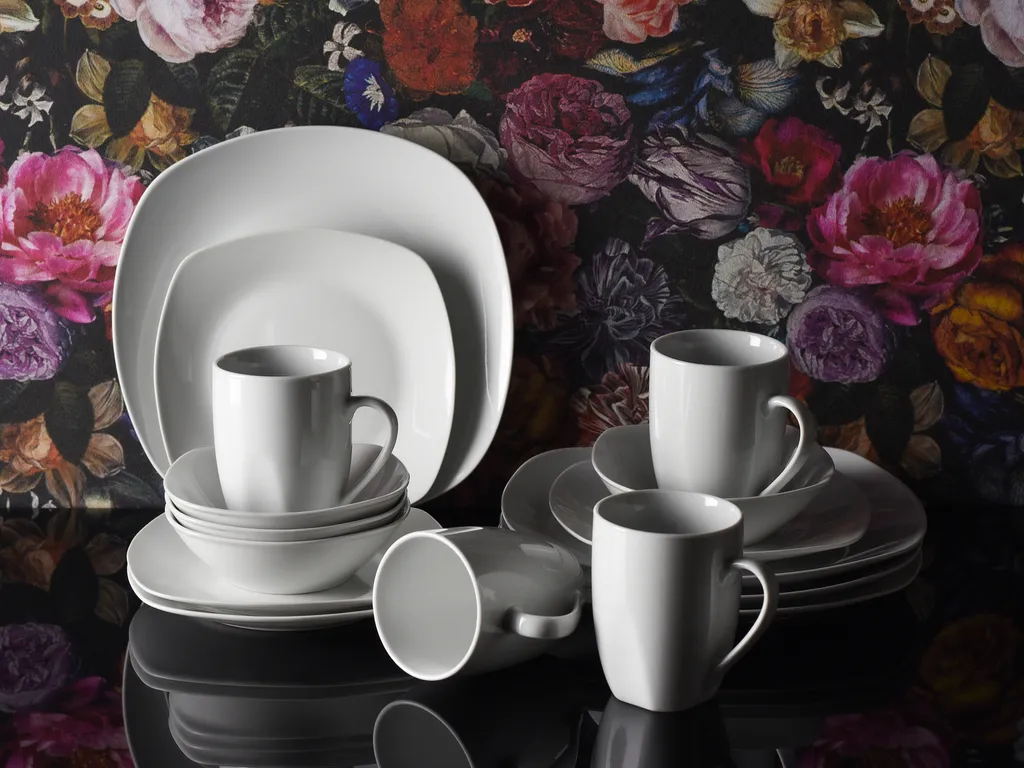 CreaTable 13915 Kombiservice Square Für 4 Personen, Porzellan, Weiß (1 Set, 16-teilig) 4 CreaTable 13915 Kombiservice Square Für 4 Personen, Porzellan, Weiß (1 Set, 16-teilig) – Bild 2