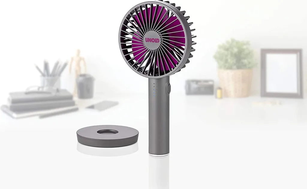 Unold 86620 Breezy II Handventilator Magnetisch Standfuß Spiegel 4W 5-stufig 7 Unold 86620 Breezy II Handventilator Magnetisch Standfuß Spiegel 4W 5-stufig – Bild 5