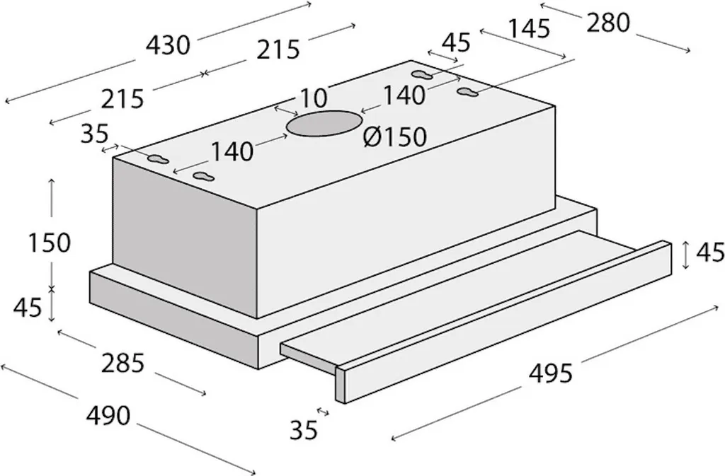 CONCEPT Küchenhaube Haube Für Die Küche Teleskop Ausziehbar Metall Regelung Mechanisch 8 CONCEPT Küchenhaube Haube Für Die Küche Teleskop Ausziehbar Metall Regelung Mechanisch – Bild 6