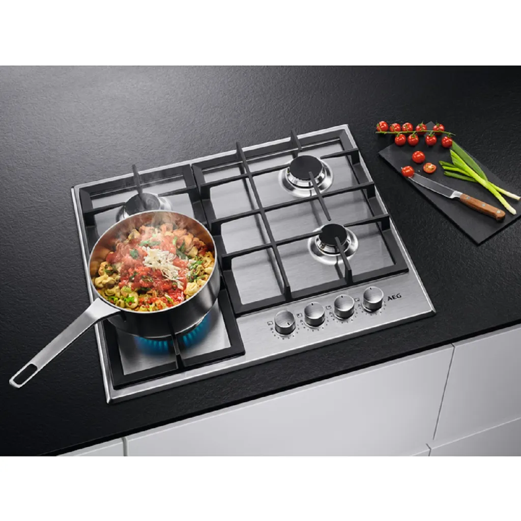 AEG HGB64420SM Gaskochfeld Mit Wok-Brenner 60 Cm () 4 AEG HGB64420SM Gaskochfeld Mit Wok-Brenner 60 Cm () – Bild 2