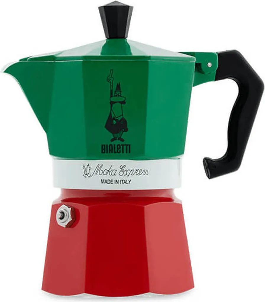 Bialetti - Moka Express Collection Italia (Tricolour), 3-Tassen-Kaffeemaschine, Aluminium 4 Bialetti - Moka Express Collection Italia (Tricolour), 3-Tassen-Kaffeemaschine, Aluminium – Bild 2