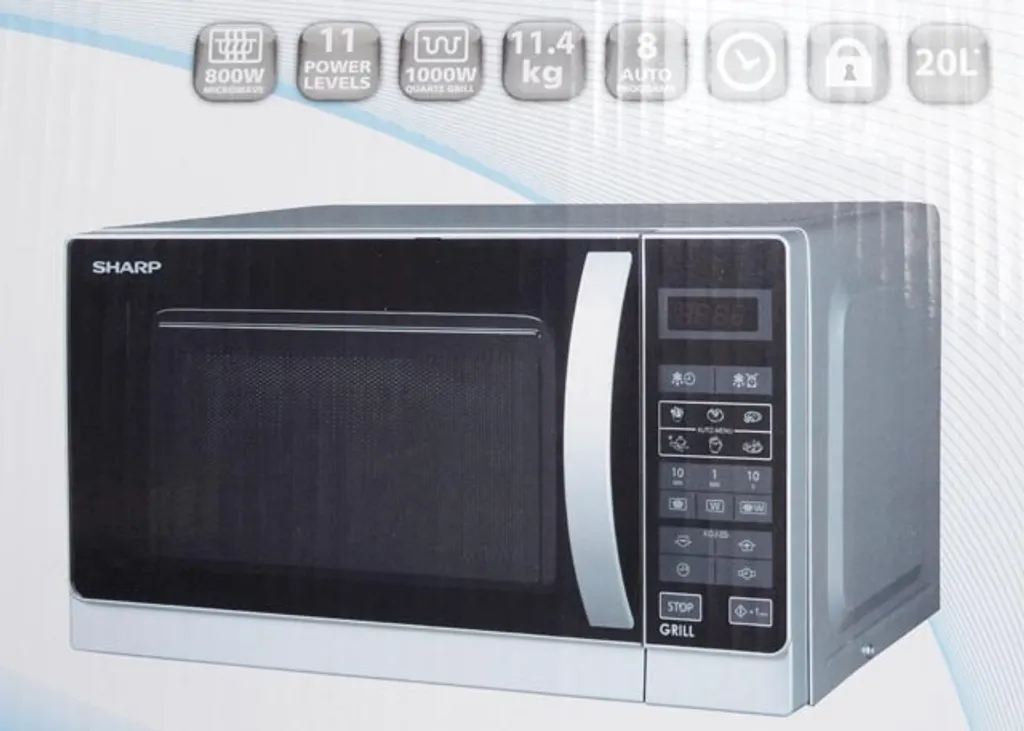 Sharp R-642 INW Kombi-Mikrowelle Silber 7 Sharp R-642 INW Kombi-Mikrowelle Silber – Bild 5