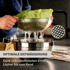 2 Nudelsiebe Aus Edelstahl Mit Mikroperforation - Groß & Klein - Spülmaschinenfest - Standfest - Für Pasta, Obst, Gemüse -Kaufland Verkäufe f469af6e47a14ba590ca9e4be3bc748d