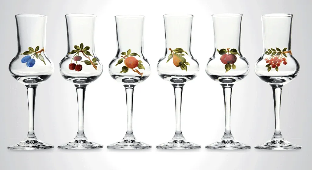 Kisslinger Grappa Riserva Kristall Obst Handbemalt 6er Set 3 Kisslinger Grappa Riserva Kristall Obst Handbemalt 6er Set