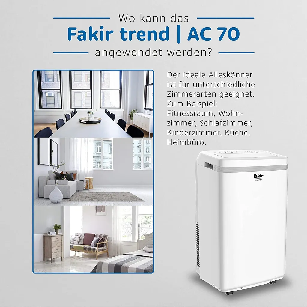 Fakir AC70 Klimagerät, Max. Raumgröße: 60 M³, 7.000 BTU/h 12 Fakir AC70 Klimagerät, Max. Raumgröße: 60 M³, 7.000 BTU/h – Bild 10