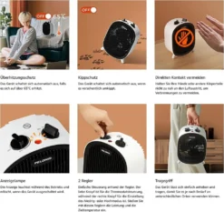 Pelonis 🔥 Heizlüfter, Energiesparend Klein 2000W Elektrische Heizung 2 Heizstufen & Gebläse-Modus, Kippschutz & Überhitzungsschutz Für Büro Wohnzimmer Schlafzimmer - Weiß -Kaufland Verkäufe f5416096b043ff97b41f5ef4863d5aff