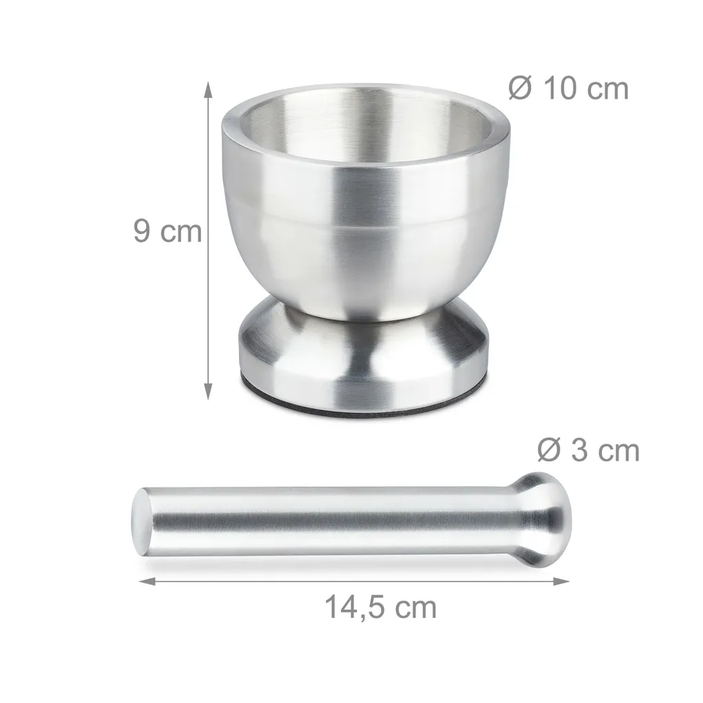 Relaxdays Mörser Mit Stößel Edelstahl 6 Relaxdays Mörser Mit Stößel Edelstahl – Bild 4