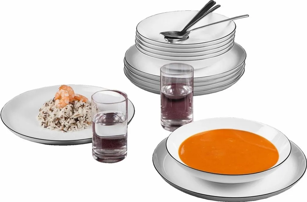 Seltmann Weiden Tafelservice Lido Schwarz Mit Farbrand Zeitlos 9 Seltmann Weiden Tafelservice Lido Schwarz Mit Farbrand Zeitlos – Bild 7