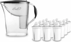 PearlCo Wasserfilter Standard (anthrazit) - Jahres-Paket Inkl. 12 Classic Filterkartuschen