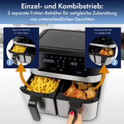 ProfiCook® Doppel-Heißluftfritteuse 9 Liter, XXL Heißluftfritteuse Doppelkammer, Frittieren Mit Heißer Luft Ohne Zusätzliches Öl, 9 Programme, Air Fryer, Touchscreen, PC-FR 1242 H, 2400W 16 ProfiCook® Doppel-Heißluftfritteuse 9 Liter, XXL Heißluftfritteuse Doppelkammer, Frittieren Mit Heißer Luft Ohne Zusätzliches Öl, 9 Programme, Air Fryer, Touchscreen, PC-FR 1242 H, 2400W -Kaufland Verkäufe f690c80258420972f516060214cf8607