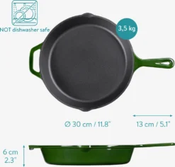 Navaris Grillpfanne Bratpfanne Pfanne Aus Gusseisen - 30cm Gusspfanne Steakpfanne Gusseisenpfanne - Bräter Für Steak Fleisch Gemüse - Emailliert -Kaufland Verkäufe f6abc92aba26e61d3668920bbc366fab