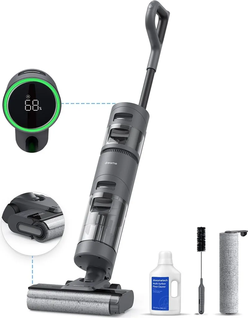 Dreame H12 Nass Trockensauger Kabellos Handstaubsauger Waschsauger Mit Kantenreinigungsbürste, Selbstreinigungsfunktion, Schmutzerkennung, LED-Display, 900mL Wassertank Für Hartböden, Tierhaare 4 Dreame H12 Nass Trockensauger Kabellos Handstaubsauger Waschsauger Mit Kantenreinigungsbürste, Selbstreinigungsfunktion, Schmutzerkennung, LED-Display, 900mL Wassertank Für Hartböden, Tierhaare – Bild 2