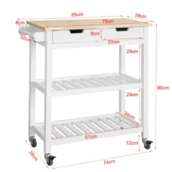 SoBuy Küchenwagen Mit 2 Schubladen Rollwagen Konsolentisch Weiß FKW68-WN -Kaufland Verkäufe f74d5dd99f60c578c4f47c6ee4059760