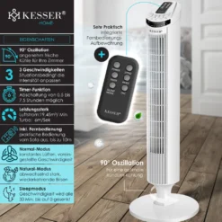 KESSER Turmventilator FERNBEDIENUNG Ventilator LED Display Standventilator Klimaanlage, Farbe:Weiß -Kaufland Verkäufe f77cdf1a538fb7ca4f720b9087c19e35