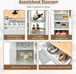 COSTWAY Küchenwagen Mit Ausziehbarer Arbeitsfläche, Servierwagen Auf Rollen, Kücheninselwagen Holz, Küchenschrank Mit Ablagen & Schublade & Gewürzregal, Küchentrolley Für Küche Esszimmer (Weiß) 11 COSTWAY Küchenwagen Mit Ausziehbarer Arbeitsfläche, Servierwagen Auf Rollen, Kücheninselwagen Holz, Küchenschrank Mit Ablagen & Schublade & Gewürzregal, Küchentrolley Für Küche Esszimmer (Weiß) -Kaufland Verkäufe f81061721ffe2940670b5ce47c3d48d2