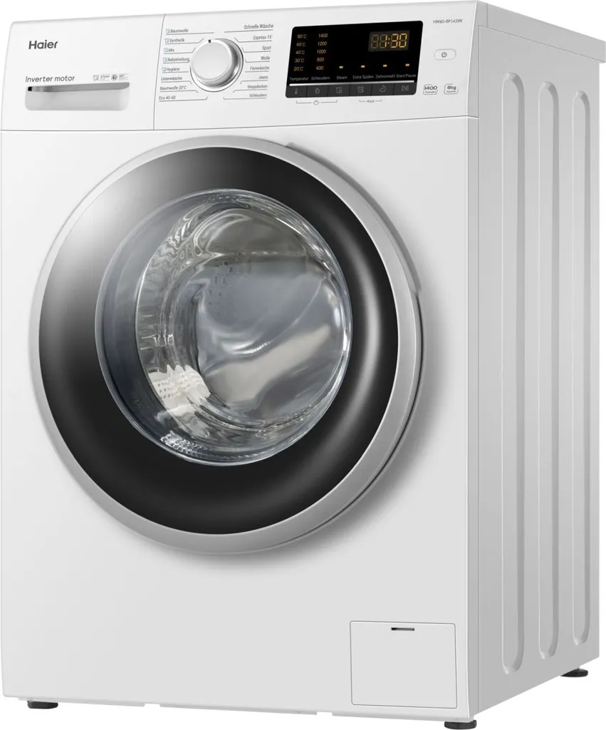 Haier HW80-BP1439N Frontlader Waschmaschine 8 Kg Fassungsvermögen Dampf-Funktion 8 Haier HW80-BP1439N Frontlader Waschmaschine 8 Kg Fassungsvermögen Dampf-Funktion – Bild 6
