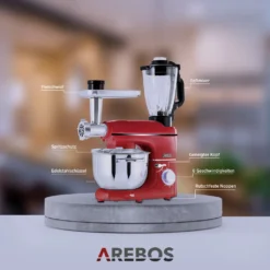 AREBOS 6-in-1 Küchenmaschine 1500W, Fleischwolf, Blender, Nudelmaschine, Knetmaschine Mit Edelstahl-Schüssel 5,5 L, Rot 23 AREBOS 6-in-1 Küchenmaschine 1500W, Fleischwolf, Blender, Nudelmaschine, Knetmaschine Mit Edelstahl-Schüssel 5,5 L, Rot -Kaufland Verkäufe f9c8333758977beabfb80cf1e879d661