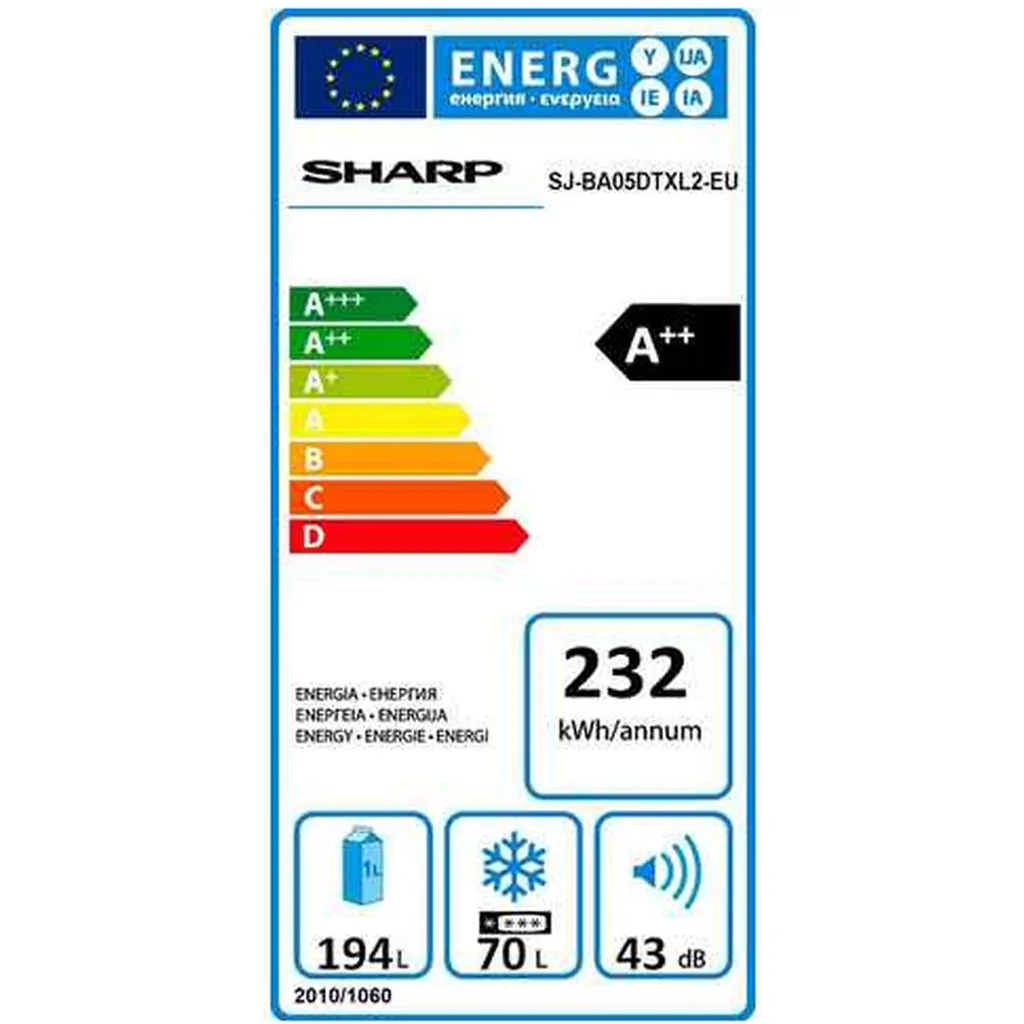Sharp - SJ-BA05DTXL2-EU - Kühl-Gefrierkombination - - Silber 6 Sharp - SJ-BA05DTXL2-EU - Kühl-Gefrierkombination - - Silber – Bild 4