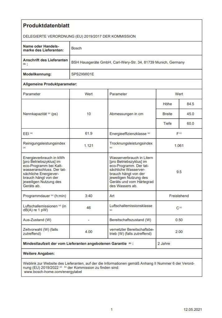 Bosch Serie 2 SPS2XMI01E Geschirrspüler 45 Cm - Edelstahl 16 Bosch Serie 2 SPS2XMI01E Geschirrspüler 45 Cm - Edelstahl – Bild 14