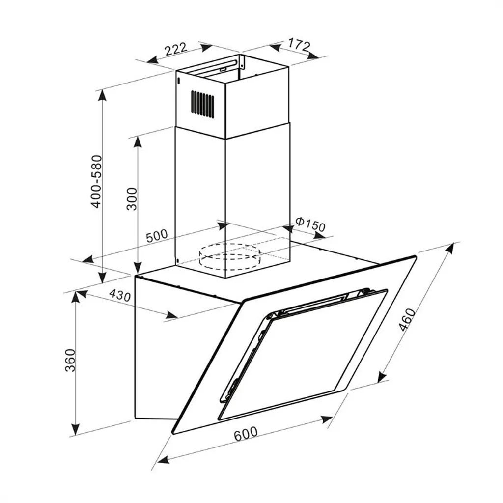 Klarstein Eleonora 60 Kopffreie Schräghaube ,60 Cm ,EEK A++ ,Abluftleistung: 426 M³/h ,Touch Control ,RGB-Ambiente-Farbe ,60 DB ,Umluft Und Abluft ,LED Beleuchtung ,Fettfilter ,Dunstabzugshaube ,Wandabzugshaube ,schwarz 11 Klarstein Eleonora 60 Kopffreie Schräghaube ,60 Cm ,EEK A++ ,Abluftleistung: 426 M³/h ,Touch Control ,RGB-Ambiente-Farbe ,60 DB ,Umluft Und Abluft ,LED Beleuchtung ,Fettfilter ,Dunstabzugshaube ,Wandabzugshaube ,schwarz – Bild 9