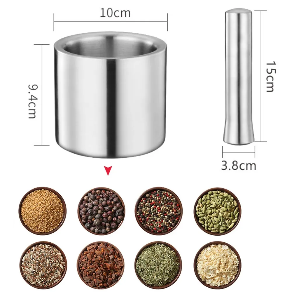 BAYLI - Edelstahl Mörser Mit Stößel & Deckel - Massiver Gewürzmörser Für Die Küche - Bruchfeste Kräutermühle - Gewürzmühle Für Kräuter Und Gewürze - Tabletten Zerkleiner - Tablettenmörser - KitchenAid 15 BAYLI - Edelstahl Mörser Mit Stößel & Deckel - Massiver Gewürzmörser Für Die Küche - Bruchfeste Kräutermühle - Gewürzmühle Für Kräuter Und Gewürze - Tabletten Zerkleiner - Tablettenmörser - KitchenAid – Bild 13