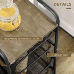 HOMCOM Rollwagen, Küchenwagen Mit 4 Körben, Aufbewahrungsregal Mit Rollen, Haushaltregal, Servierwagen Für Schlafzimmer, Wohnzimmer, Stahl, Schwarz, 41,5 X 31 X 66 Cm -Kaufland Verkäufe fccba2f4ec9b0dd7f92e7fdbb138b061