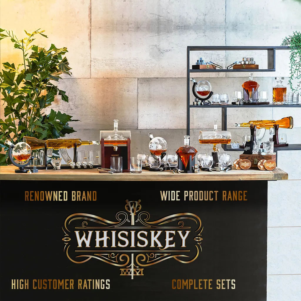 Whisiskey - Whisky Karaffe – Twisted Dekanter Set - Whiskey Karaffe Set - 1000ML - Geschenke Für Männer - Inkl. 8 Whisky Steine, Zange & 2 Whisky Gläser 9 Whisiskey - Whisky Karaffe – Twisted Dekanter Set - Whiskey Karaffe Set - 1000ML - Geschenke Für Männer - Inkl. 8 Whisky Steine, Zange & 2 Whisky Gläser – Bild 7