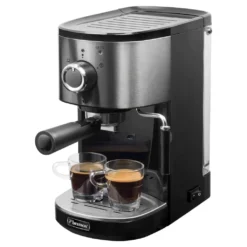 Bestron Espressomaschine Für 2 Tassen, Kolbenmaschine Mit Schwenkbarer Dampfdüse, Inkl. Integriertem Tassenwärmer, Herausnehmbarem Wassertank & 15 Bar Pumpendruck, 1.450 Watt, Farbe: Silber -Kaufland Verkäufe fcf370582eea7294c2ec979f69503bdc