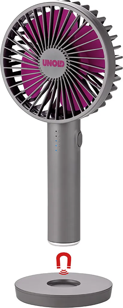 Unold 86620 Breezy II Handventilator Magnetisch Standfuß Spiegel 4W 5-stufig 9 Unold 86620 Breezy II Handventilator Magnetisch Standfuß Spiegel 4W 5-stufig – Bild 7