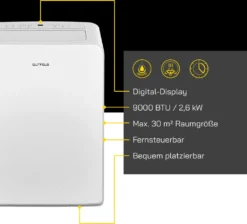 GUTFELS Klimagerät CM 80948 We | Mobiles Klimagerät | 9000 BTU / 2,6 KW Kühlleistung | 970 W Leistung | Weiß -Kaufland Verkäufe fda5ea25073c9f168f0482ecb0b390e8