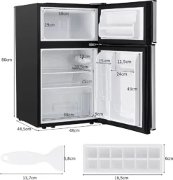 COSTWAY 90L Kühlschrank 64L Kühlteil 26 L Gefrierteil Kühl-Gefrier-Kombination Mit LED-Beleuchtung Mini Kühlschrank Grau -Kaufland Verkäufe fe455ceb2cb8c005d0d65ab6880717e7