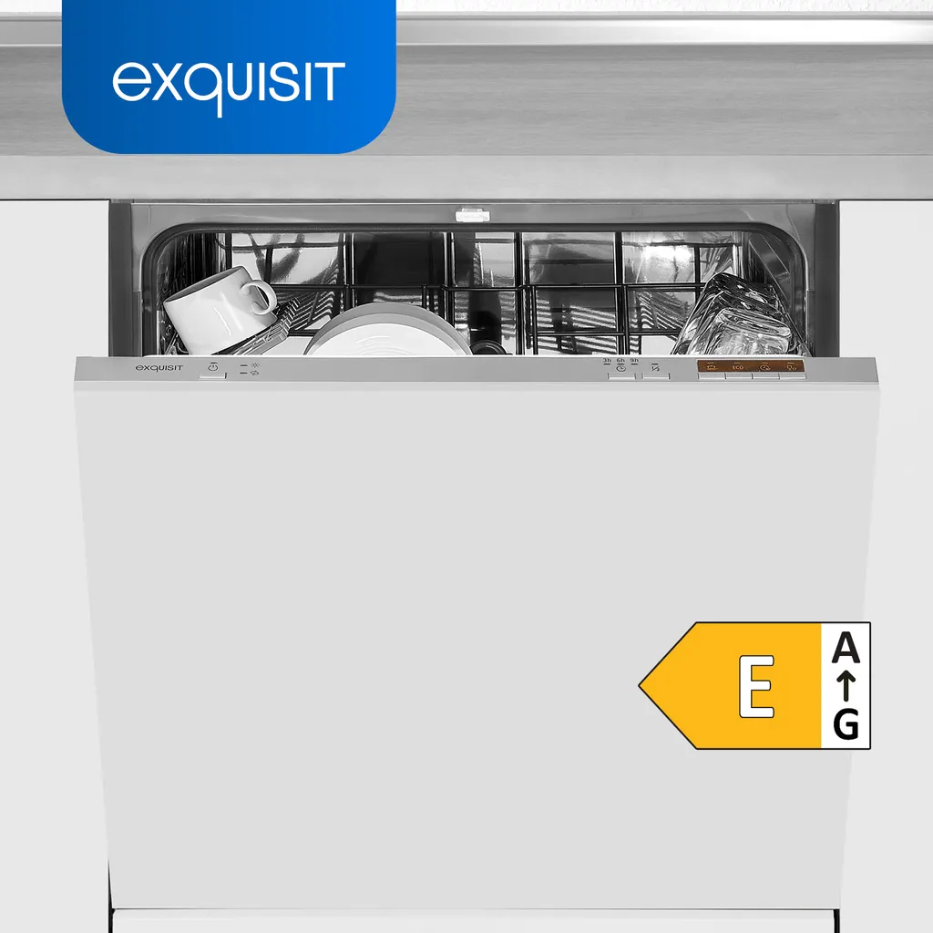 Exquisit Einbaugeschirrspüler EGSP6012-E-030E Silber | Vollintegriert | 12 Gedecke | Silber 4 Exquisit Einbaugeschirrspüler EGSP6012-E-030E Silber | Vollintegriert | 12 Gedecke | Silber – Bild 2