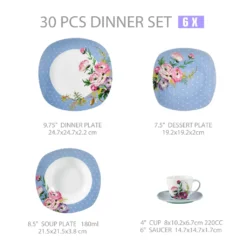VEWEET 30-teilig Porzellan Tafelservice, Serie 'Hannah', Kombiservice Für 6 Personen, Blau Mit Floral Dekoration 14 VEWEET 30-teilig Porzellan Tafelservice, Serie 'Hannah', Kombiservice Für 6 Personen, Blau Mit Floral Dekoration -Kaufland Verkäufe fec2e6d97f4a1dffa6a9ec79ed4a828d