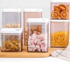 Vorratsbehälter Für Lebensmittel Quadratischer Vorratsbehälter Aus Kunststoff Aus Kunststoff (1500 Ml) 1 Stk