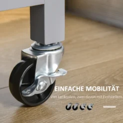 HOMCOM Küchenwagen Rollbar Servierwagen Standregal Küchentrolley Schrank Mit Schublade Bodenregal Handtuchhalter Für Küche Esszimmer Gummiholz MDF Grau+Natur 108 X 45 X 89 Cm -Kaufland Verkäufe ff883e6eaa9f65706ea9e9de72bcb229