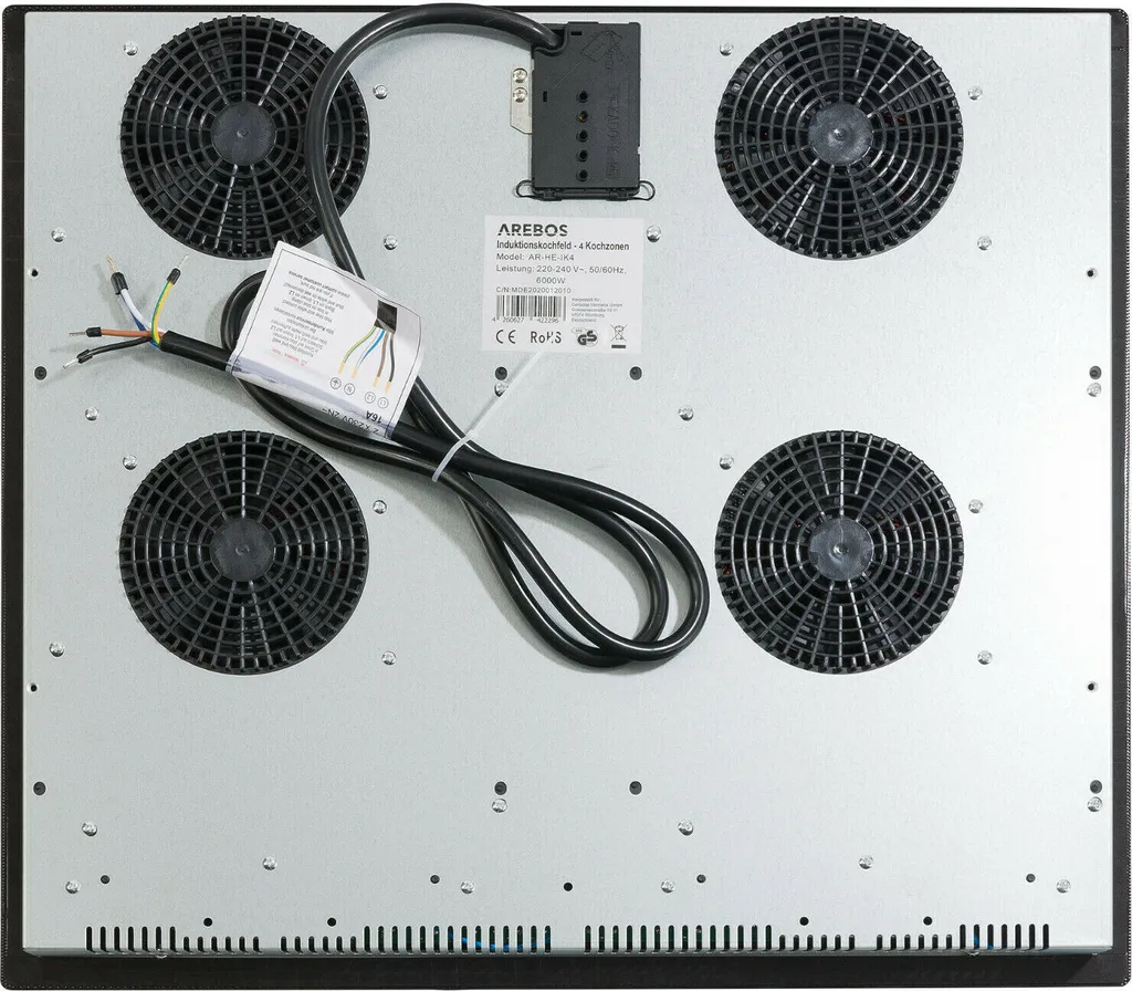 AREBOS Induktionskochfeld, 6000 W, 4 Kochfelder, 59 Cm, Autark, Mit Sensor Touch, Timer, Kindersicherung, Überhitzungsschutz, Autoabschaltung 8 AREBOS Induktionskochfeld, 6000 W, 4 Kochfelder, 59 Cm, Autark, Mit Sensor Touch, Timer, Kindersicherung, Überhitzungsschutz, Autoabschaltung – Bild 6