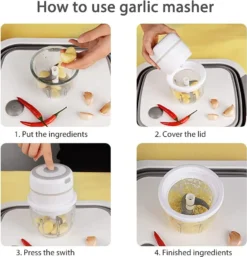 Elektrischer Knoblauchhacker Mini, Knoblauchstampfer, Küchenmaschine Klein Mit Knoblauchschäler Und Löffel (250 Ml/grün),Weiß,250ml -Kaufland Verkäufe ffeb12ef186470544452861492f0c5ea